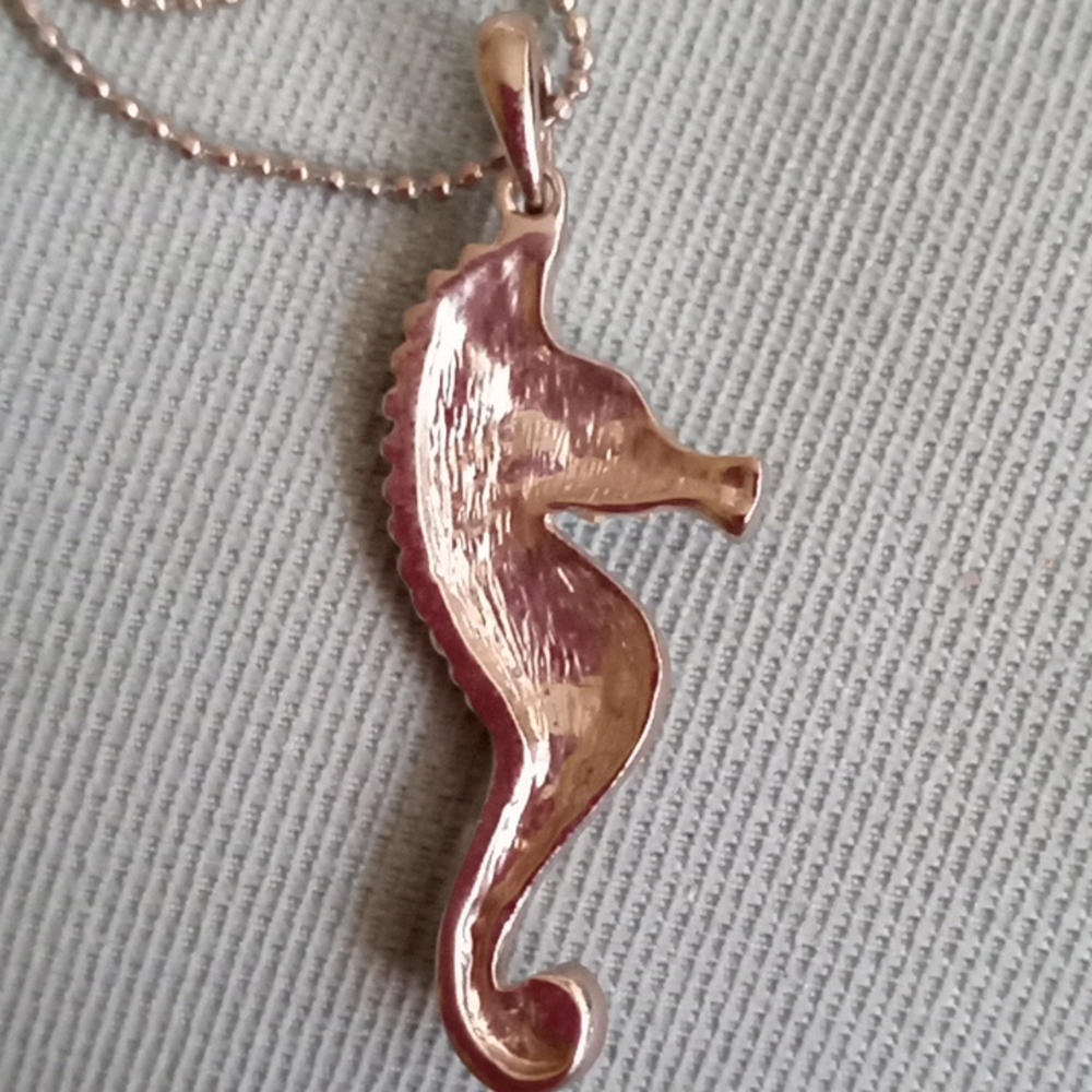 KIRKS FOLLY GREEN SEAHORSE NECKLACE - Picture 9 of 11